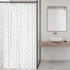 Riyidecor Stall Small Walkin Shower Curtain Simple Single White Grey