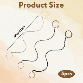 3 Packs 16" Spiral Hair Tie Elastic Braided Hair Ties for Women Sport Hairs Ties Ponytail Holders Hairs Bands for Swimming, Sports, Riding, and Workouts