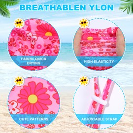 Mayoii 2 Pcs Baby Toddler Sun Hat Baby Swim Hat UPF 50+ Summer Cap with Strap Adjustable Flap Sun Protection Beach Hat for 1-7 Years (UK, Alpha, One Size, Baby, Muiticolor-pink2)
