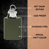Mini Hip Flask Keyring • Black Silver Green • Stainless