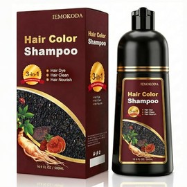Champú de Tinte para El Cabello Borgoña 3 En 1, Cobertura de Cabello Gris para Mujeres y Hombres, Tinte de Cabello Instantáneo y de Larga Duración En Minutos, Champú de Color de Extracto de P