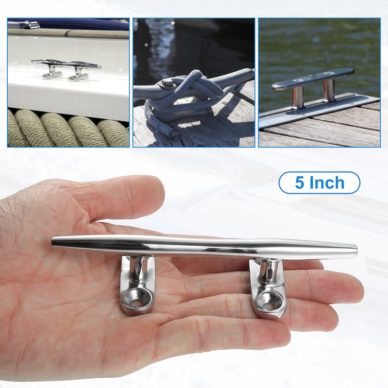X AUTOHAUX Boat Flag Pole Cleat Hook Deck Cleat Rope