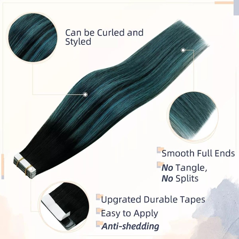 Runature Extensiones De Cabello 100% Naturales Negro A 18in 50gramos