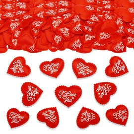 ParPix Pack of 100 Red Heart Confetti with I Love You, Large 3.5 cm Sponge Hearts Wedding Scatter Decoration, Sponge Heart Confetti Wedding Table Decoration, Confetti Wedding Hearts, Hearts Birthday