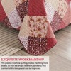 Qucover Queen Quilt Set, 3 Piece Red Pink Floral Patchwork