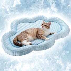 Shinylin Cat Cooling Mat Summer Cooling Pet Bed for Cats or Small Dogs 26" x 16" Thicken Cloud Washable Breathable Pet Pad Soft Comfortable Non-Slip Bottom Cat Mat for Indoor Home Chair Floor Kennel