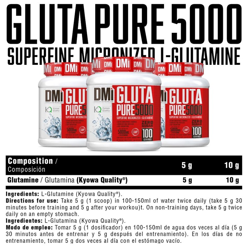 DMI GLUTA PURE 5000 (Kyowa Quality®) Glutamine Unflavoured 500 g