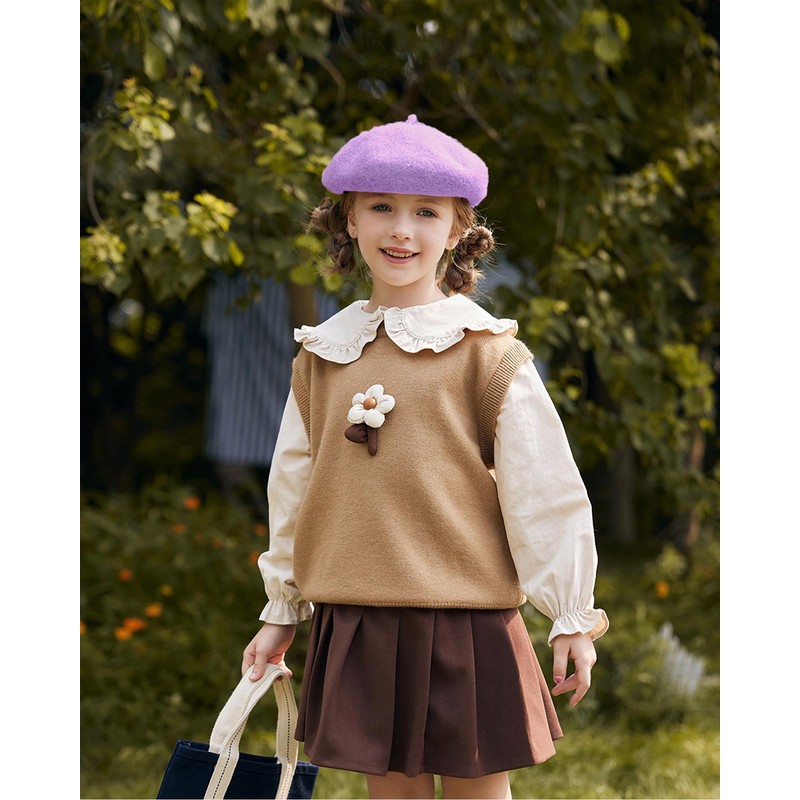 AWAYTR Wool French Beret Hats - Solid Color Artist Beret