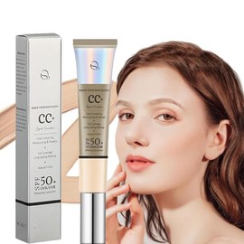 Base De Maquillaje Y Corrector De Cobertura Total,Base CC Cream Antirojeces,CC Cream Correctora Del Color 3 En 1 Perfeccionador Ligero De La Piel Hidratante Con Color,Crema Facial Iluminadora Y Correctora Del Color (Natural, CC)