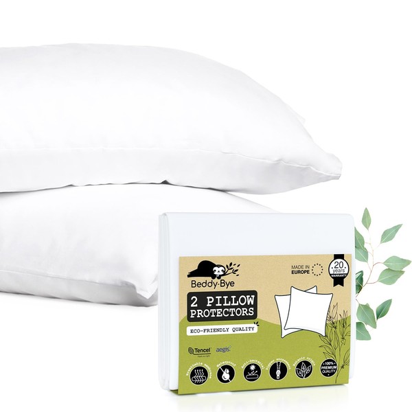 Zipped Pillow Covers Protectors 2 Pack 50x75 cm - Waterproof