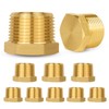 10PACK GUOFIS Brass Pipe Fitting Plug,3/4" NPT Male Hex Plug/End