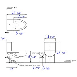 EAGO TB359 Dual Flush Eco-Friendly Ceramic Toilet, 1-Piece