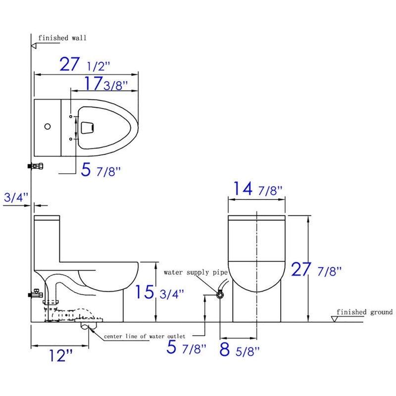 EAGO TB359 Dual Flush Eco-Friendly Ceramic Toilet, 1-Piece