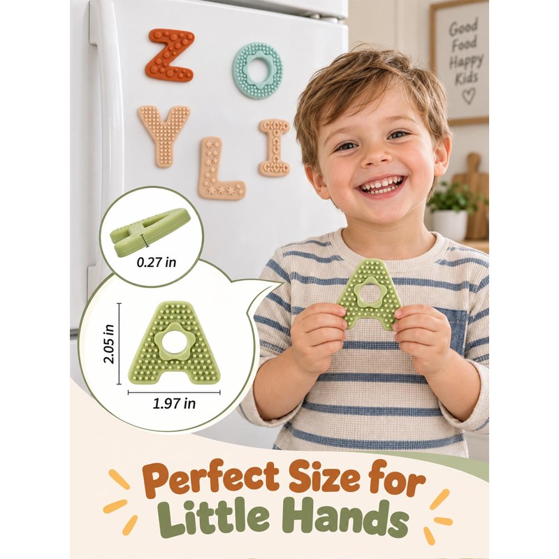 Magnetic Letters for Fridge - Soft Silicone Alphabet Magnets, Toddler