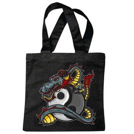 Reifen-Markt Tasche Umhängetasche DRACHE DRAGON SKULL BIKERSHIRT GOTHIC BIKE CLUB MC MOTORCYCLE CHOPPER CUSTOM MOTORRAD MOTORRADTREFFEN CLUB TREFFEN Einkaufstasche Schulbeutel Turnbeutel in Schwarz