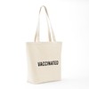 CafePress Vaccinated Reusable Natural Beige Canvas Shopping Bag
