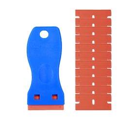 CANOPUS Plastic Scraper Tool Non Scratch Razor Scraper Tool with 10 Plastic Razor Blade, Scraper for Cleaning Labels and Decals from Glass, Windshields, Plastic Razor Scraper, Plastic Oven Scraper