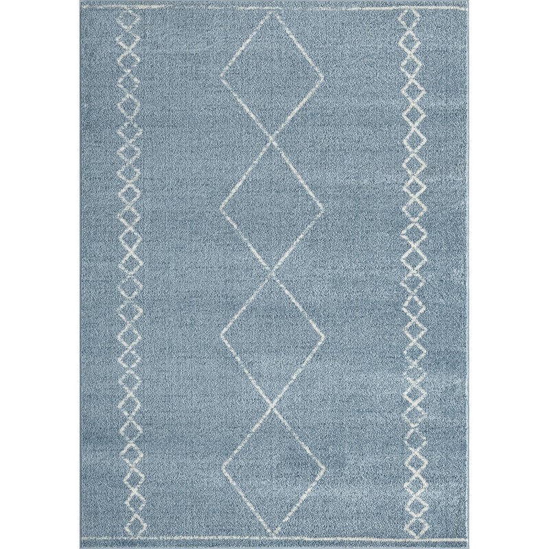 LUXE WEAVERS Daphnes Blue 8x10 Boho Moroccan Geometric Area Rug