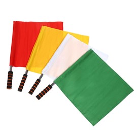 COOLHIYA 4pcs Referee Flag Flag Soccer Referee Flag Referee Flags Sports Match Flags Waving Flags Linesman Referee Flag Soccer Referee Cards Red Flags Racing Car Football Stainless Steel