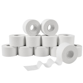 Zinc Oxide Tape - 3.8cm x 10m (12 Rolls) - Athletic Tape for Bat, Lacrosse, Hockey Stick, Lifters, Climbers & Boxing - Sports Tape Strapping