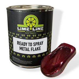 LiME LiNE Red Metal Flake Automotive Basecoat- No Reducer Needed, Ready to Spray (1 Quart)