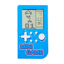 CZT Mini Puzzle Block Game Console 26 Retro Building Block Games Handheld Game Console Leisure Travel Portable Electronic Games Toy Children/Students (Blue)