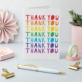 Ruby Ashley Thank You Cards Pack - Rainbow Thank You Cards Multipack for Teachers, Wedding, Xmas, Business, Kids - Made in the UK, 100% Recyclable