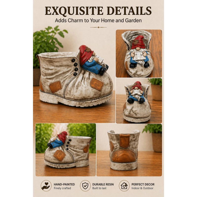 Cute Planter Gnome Plant Pots for Succulent Unique Resin Flower