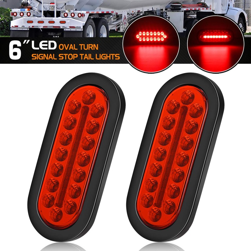 Linkitom 6 Inchs Submersible Oval LED Stop/Turn Trailer Tail Light