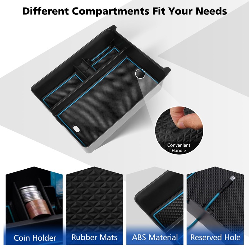 FIILINES Center Console Organizer for Honda Pilot 2023-2025/Ridgeline 2024-2025/Passport 2024-2026,