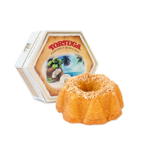 TORTUGA Caribbean Taste of Florida Coconut Rum Cake - 16 oz Rum Cake - The Perfect Premium Gourmet Gift for Gift Baskets, Parties, Holidays, Birthdays and make an Excellent Christmas Gift