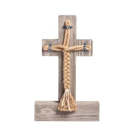 Wedding Cord of Three Strands Ceremony Cross; Barnwood & Rope Unity Candle Alternative