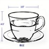 Lorren Home Trends Midnight-4 Cups and Saucers, One Size, Blue