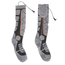 Heated Socks 3 Speed Cotton Elastic Unisex Dark Gray Battery Powered Winter Socks for Camping Fishing Cycling