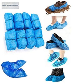 PACK OF 100 Disposable Shoe Covers Blue Disposable Overshoes Cover for Shoes and Boots to Protect Carpets & Floors Cleaning Accessories => PERFECT FOR EVERYDAY USE AT WORK & HOME
