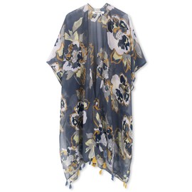 Moss Rose Women's Beach Cover up Swimsuit Kimono with Bohemian Floral Print, Loose Casual Resort Wear