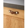 JIASENBAO Brown Leather Drawer Pulls 5 Pack 3"(76mm) Leather Handles