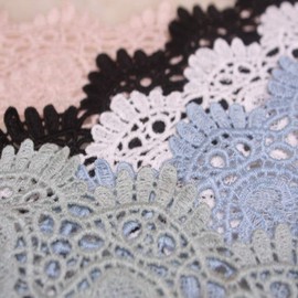 9 cm Wide Europe Crown Pattern Inelastic Embroidery Lace Trim, Curtain Tablecloth Slipcover Bridal DIY Clothing/Accessories (1.8 Metres in One Package) (Pink)