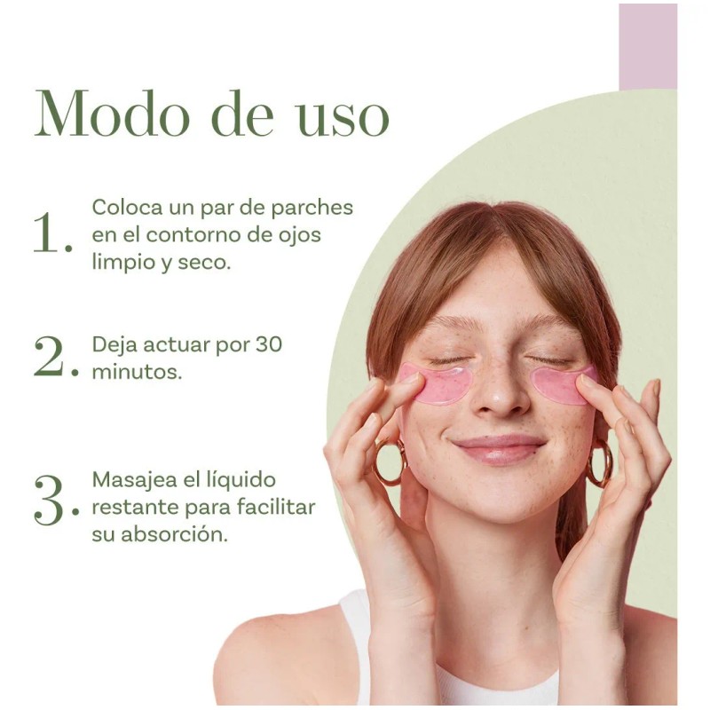 Parches Para Ojeras Con Agua De Rosas Y Ácido Hialurónico