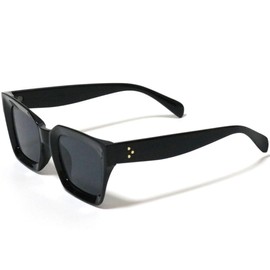 [FashionBerry] ブラック×スモーク サングラス 度なしメガネ ファッションメガネ 色付き おしゃれ眼鏡 めがね 眼鏡 メンズ レディース 丸 四角 透明 色付き 小さい 大きい 軽い ゴルフ 運転 車 釣り 登山 uvカット 紫外線カット 1050484-F-229