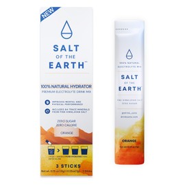 Salt of the Earth Premium Zero-Sugar Electrolyte - Made with Pink Himalayan Salt - Hydration Powder Packets | Premium Ingredients | Keto & Paleo Friendly | 3 Sticks, Orange