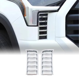FDAIUN Car Headlights Lower Grille Grill ABS Compatible with Toyota Tundra 2022 2023 Exterior Protector Decorations Accessories (Electroplate)