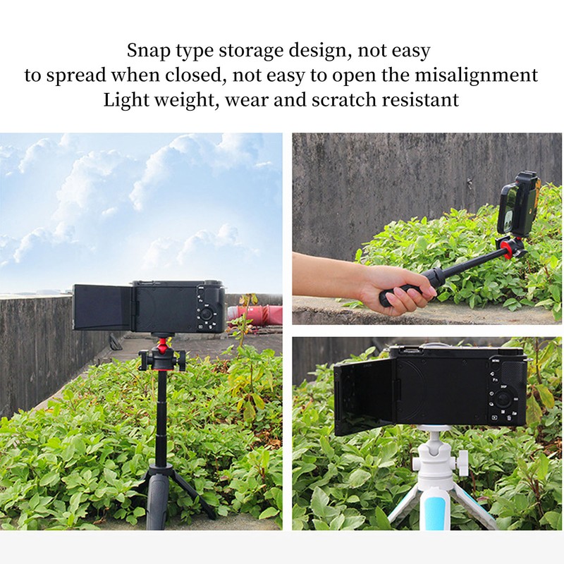 Desktop Camera Tripod with Non Slip Silicone Pad Multifunctional 1/4in