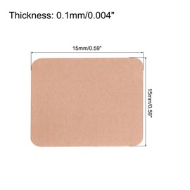 sourcing map Heatsink Copper Pad Shim 15mm x 15mm x 0.1mm Thermal Conductive Heat Sink for Electronic Chip Cooling Pack of 6