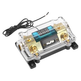 X AUTOHAUX Car Stereo Audio LED Display Digital Voltage Inline ANL Fuse Holder 100 Amp 0 2 4 AWG Gauge