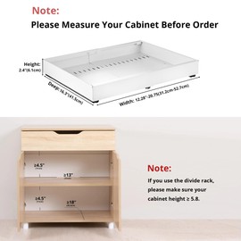 KENYOS Pull Out Cabinet Organizer,Expandable(12.2"-20.7" W) Cabinet Organizer Drawer,with Adhesive Nano Film pull out cabinet drawer with 6pcs Divider Racks for Kitchen Pantry Bathroom Home（white）