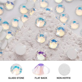 Novani 3000 Pieces Flatback Rhinestones Glass Round Gems F-White Crystals for Nail Art DIY Crafts Clothes Shoes,SS20,4.6-4.8mm