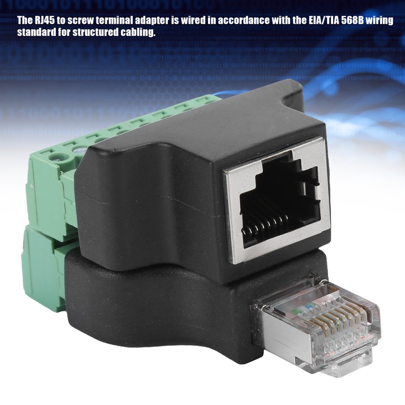 2pcs RJ45 Female Male to Screw Terminal 8 Pin CCTV