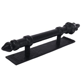 SKANDH 12" Iron Door Pull Handle with Plate for Barn Doors, Gates (2.65 Kgs Heavy Duty Antique Black Powder Coated)