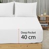 SSW HOMES Fitted Sheet Extra Deep 40cm, Brushed Microfiber Breathable